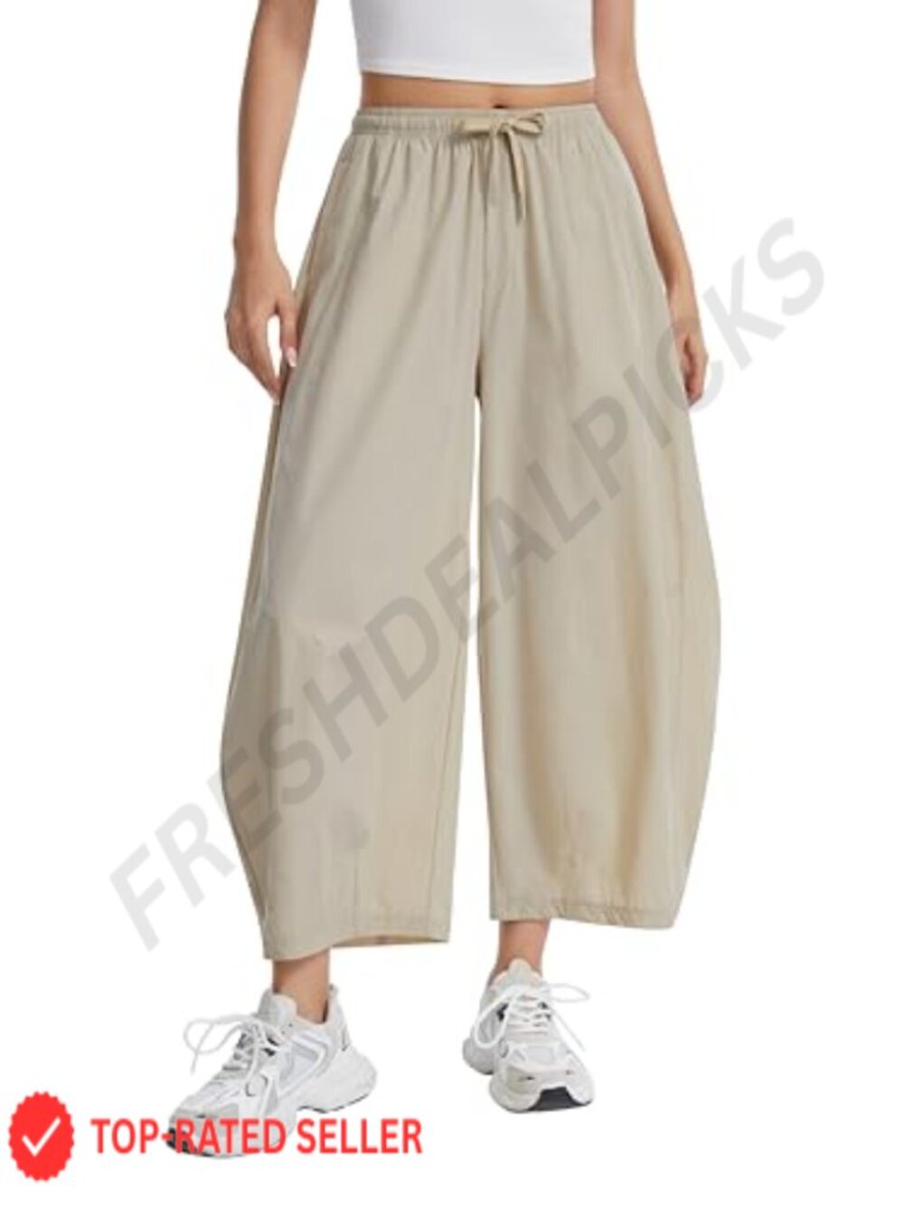Barrel Pant Women Wide Leg Quick Dry with Pockets Nylon Spandex